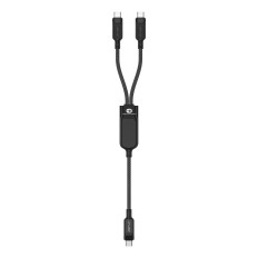 2in1 kabel dobbeltkabel USB-C - 2x USB-C 100W 480MB / S - Svart