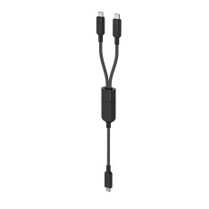 Cavo a doppio cavo 2in1 Cavo USB-C - 2X USB-C 100W 480 MB / S - Nero