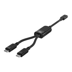 2In1 kabel dvostruki kabel USB-c - 2x USB-c 100W 480mb / s - crno