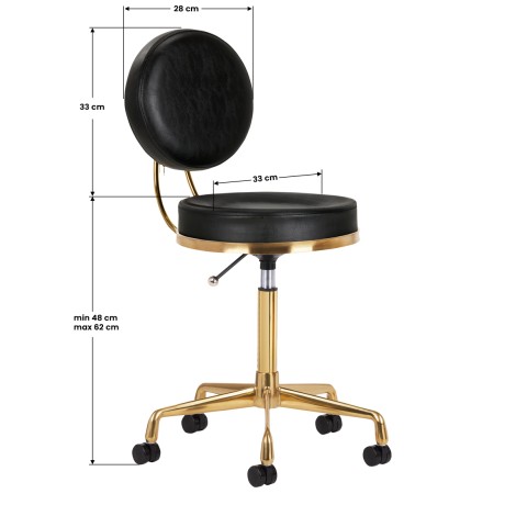 TABURETE COSMÉTICO H5 ORO NEGRO — vista lateral
