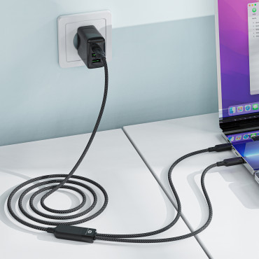2in1 kabel Double Cable USB-C - 2x USB-C 100W 480MB / S-Black