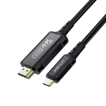 Kabeļu audio-video stieple USB-C - HDMI 4K 60Hz HDR 1.8m - melns