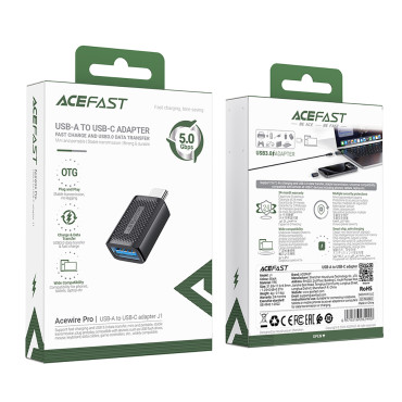 USB-a adapteris USB-C 3.0 (vyrams) 5GB / s - juoda