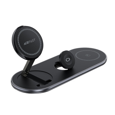 3in1 Επαγωγικός φορτωτής Qi2 σε smartwatch smartphone - Μαύρο