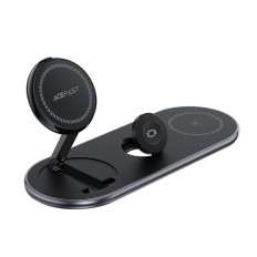 3in1 Induktionslæsser Qi2 på smartphone SmartWatch - Sort