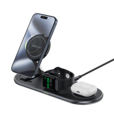 3IN1 Induktionslastare Qi2 på smartphone SmartWatch - Svart
