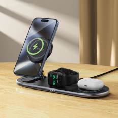3IN1 Induktionslastare Qi2 på smartphone SmartWatch - Svart