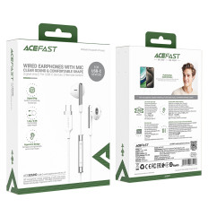 Vadu austiņas ar USB-C mikrofonu un tālvadības pulti 1.2m - balts