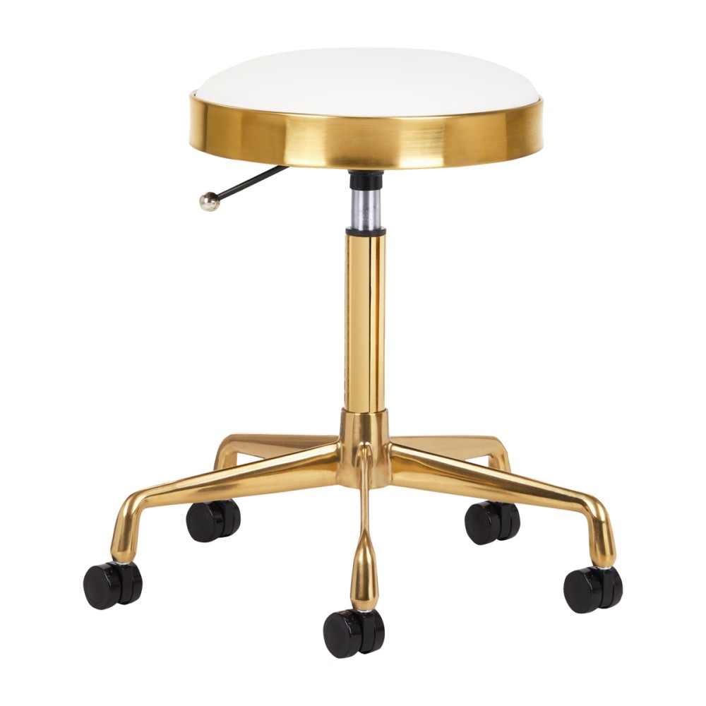 Taburete cosmético H7 dorado blanco ACTIVESHOP — vista frontal