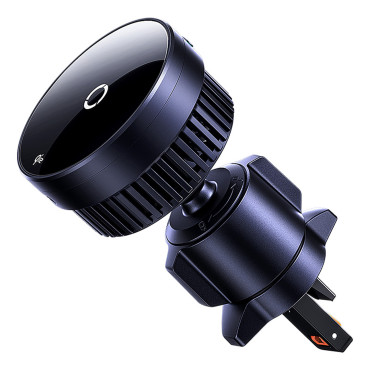 Autohouder MagPro op een geruite luchtgrafiek met inductievlader Qi2.0 15W - zwart