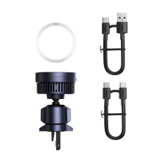 Soporte de automóvil Magpro en un gráfico de aire a cuadros con cargador de inducción Qi2.0 15W - Negro