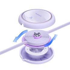 Kabelio FreeFront Cable Free2Pull USB-C - "iPhone" žaibas 20W 1m - violetinė