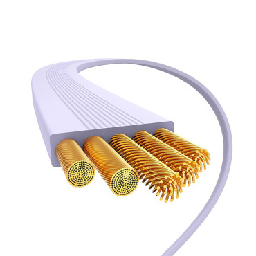 Kabelio FreeFront Cable Free2Pull USB-C - "iPhone" žaibas 20W 1m - violetinė