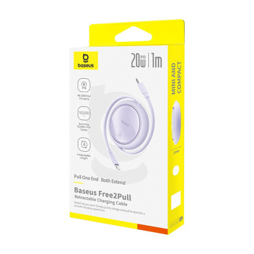 Cable Cable FreeFront Free2Pull USB-C - iPhone Lightning 20W 1M - Roxo