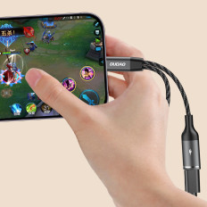 2in1 adapteradapter USB-C distributør for strøm og hodetelefoner - Grå