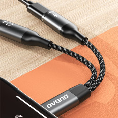 2in1 adapteradapter USB-C distributør for strøm og hodetelefoner - Grå