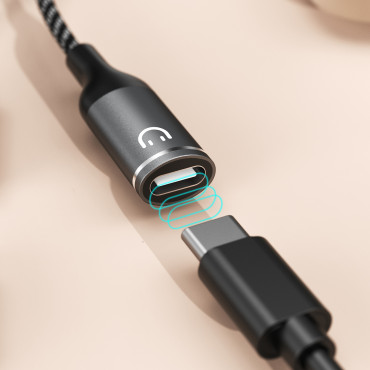 2in1 adapteradapter USB-C distributør for strøm og hodetelefoner - Grå