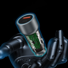 R4T 30W USB-A USB-C billaddare - Grå