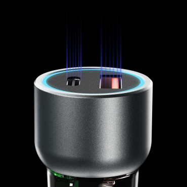 R4T 30W USB-A Carregador de Carro USB-C - Cinza