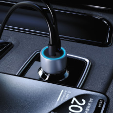 R4T 30W USB-A Carregador de Carro USB-C - Cinza