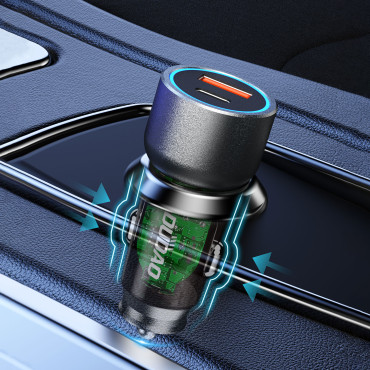 R4T 30W USB-A Carregador de Carro USB-C - Cinza