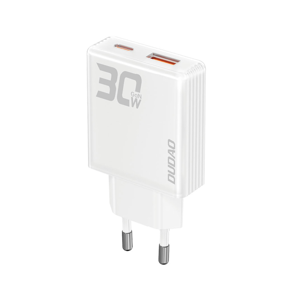 Gan A30EUL 30W USB-A USB-C Network Charger - Hvit