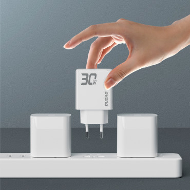 Gan A30EUL 30W USB-A USB-C Network Charger - Hvit
