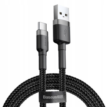 Kabeļu kabelis Halo USB-A - USB-C 2A 3m - melns