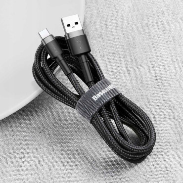 Kabeļu kabelis Halo USB-A - USB-C 2A 3m - melns