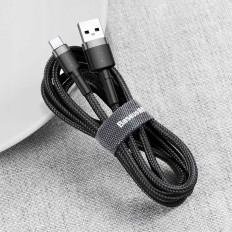 Kabeļu kabelis Halo USB-A - USB-C 2A 3m - melns