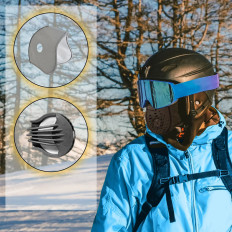 Sportovní Balaclava s maskou a filtrem Nové velvetové kolo motorový treking - černá