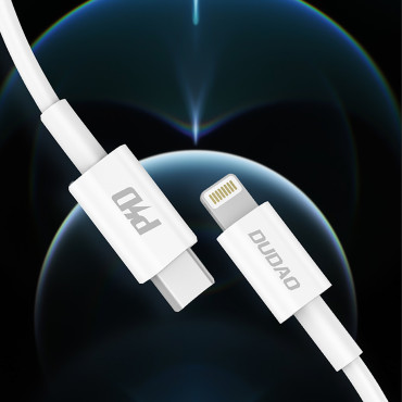 Kabelis L6x USB-C Cable - iPhone Lightning PD 20W 1m - balts