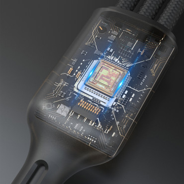 3in1 cable USB-C cable - USB-C / iPhone Lightning / Charger for Apple Watch PD 100W 1.2m - black