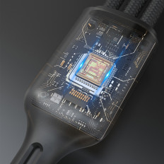 3v1 kabel USB-C kabel - USB-C / iPhone blesk / nabíječka Apple Sledujte PD 100W 1.2m - černá