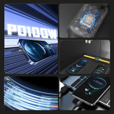 3IN1 Καλώδιο καλωδίου USB-C - USB-C / iPhone Lightning / Φορτιστής για Apple Παρακολουθήστε pd 100w 1.2m - μαύρο