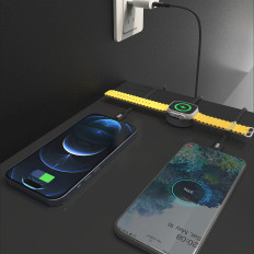 3In1 kabelis USB-C kabelis - USB-C / iPhone zibens / lādētājs Apple Skatīties PD 100W 1.2m - melns