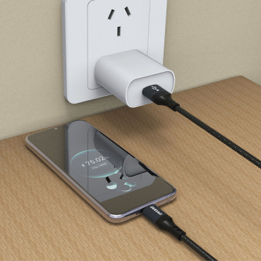 Kabeļu kabelis ar L3ST USB-bize - USB-C 5A 1.2m - melns