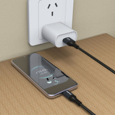 Cable de cable con L3ST USB-A trenza - USB-C 5A 1.2m - negro