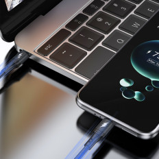 Kabelkabel mit L3cc-Zopf USB-C - USB-C 60W 2M - Schwarz