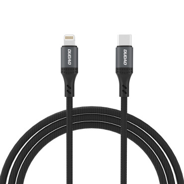 Kabeltråd med L3CL USB-C Braid - Lightning 30W 2M - Svart