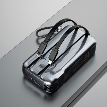 2in1 UK nas e EU + Powerbank 10000Mah USB-C USB-A - Gray