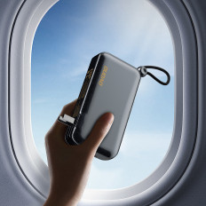 2v1 UK US E EU + Powerbank 10000MAH USB-C USB-A - šedá