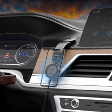 Car Charger 15W Indukcija z Magsafe Cockpit ročajem - črna