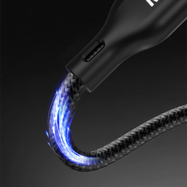 2in1 kabel ledning med lader for Apple Se + USB-C PD 60W - svart