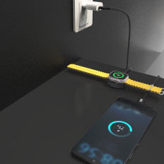 2in1 kabelska kabel s polnilnikom Apple Oglejte si + USB-C PD 60W - črna