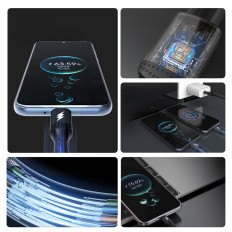 2in1 kabel L3F kabel za nalaganje 2 USB-C telefoni - 2x USB-C 100W 1.2m - Črna