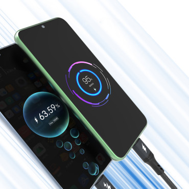 2in1 kabel L3F kabel za nalaganje 2 USB-C telefoni - 2x USB-C 100W 1.2m - Črna