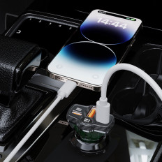 R78 78W USB-C PD / 2XUSB-A CAR lādētājs - melns
