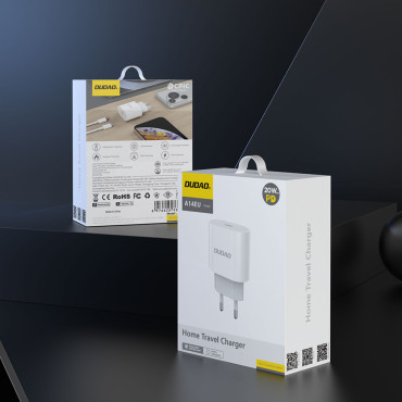 En liten A14EU PD 20W USB-C Nätverksladdare - Vit