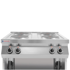 Cocina eléctrica independiente a base de acero 4 x 2.6KW Ancho 80 cm